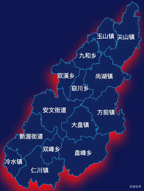 echarts金华市磐安县geoJson地图阴影