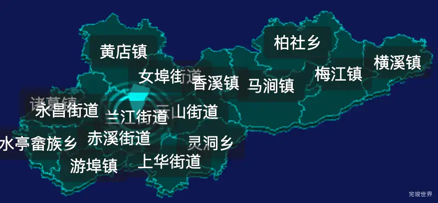 threejs金华市兰溪市geoJson地图3d地图