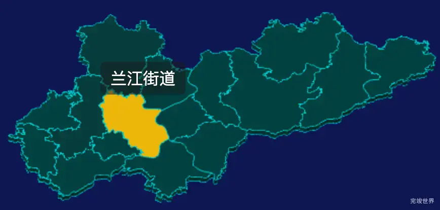 threejs金华市兰溪市geoJson地图3d地图指定区域闪烁