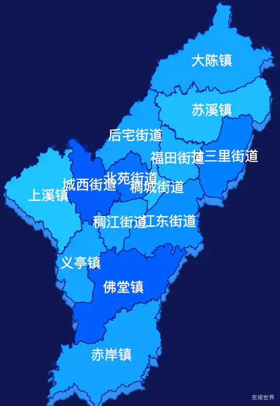 echarts金华市义乌市geoJson地图 visualMap控制地图颜色