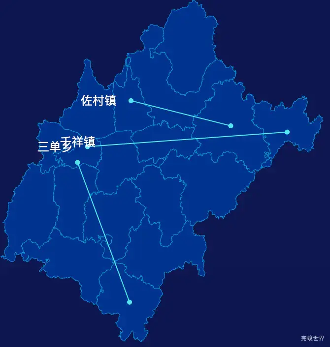 echarts金华市东阳市geoJson地图自定义引导线