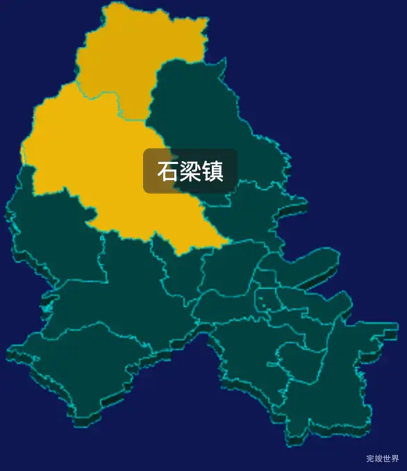 threejs衢州市柯城区geoJson地图3d地图指定区域闪烁