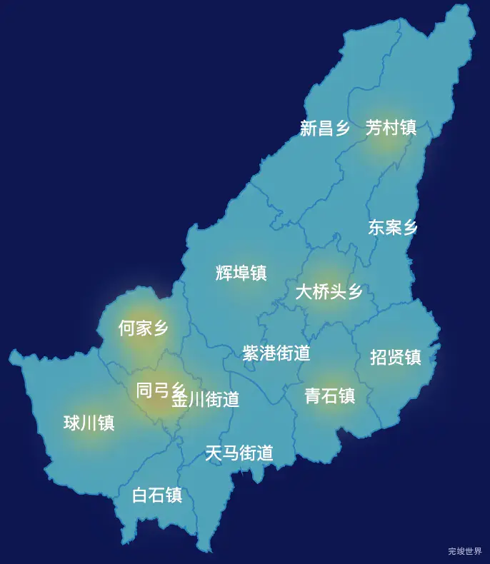 echarts衢州市常山县geoJson地图热力图