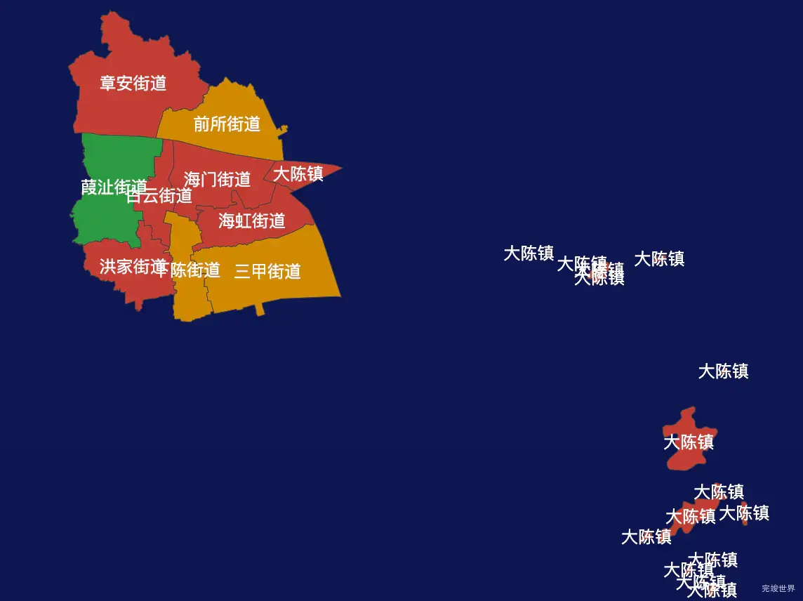 echarts台州市椒江区geoJson地图tooltip自定义html