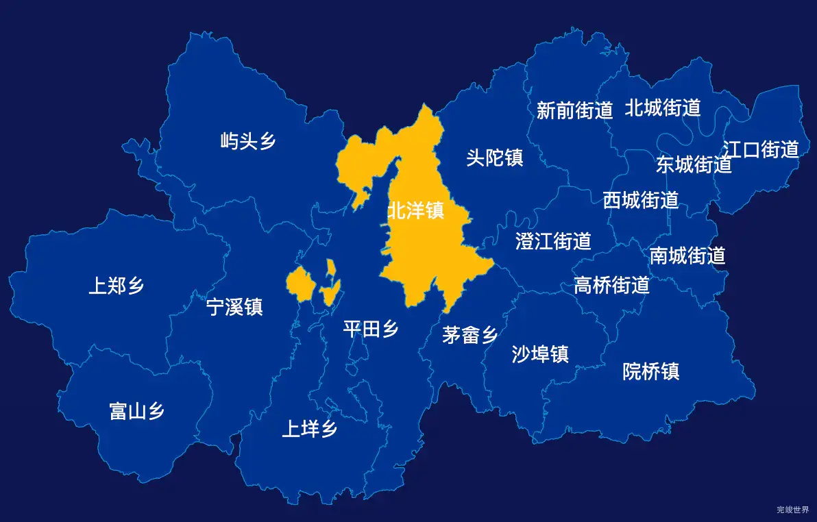 echarts台州市黄岩区geoJson地图指定区域高亮