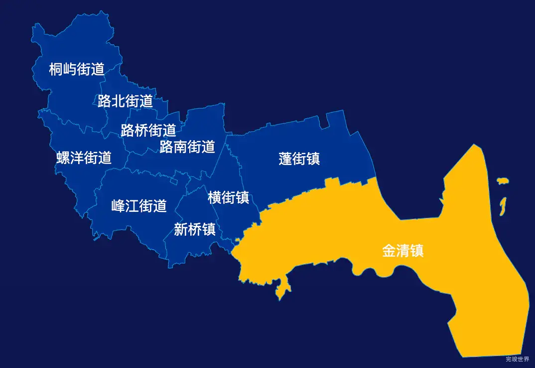 echarts台州市路桥区geoJson地图指定区域高亮