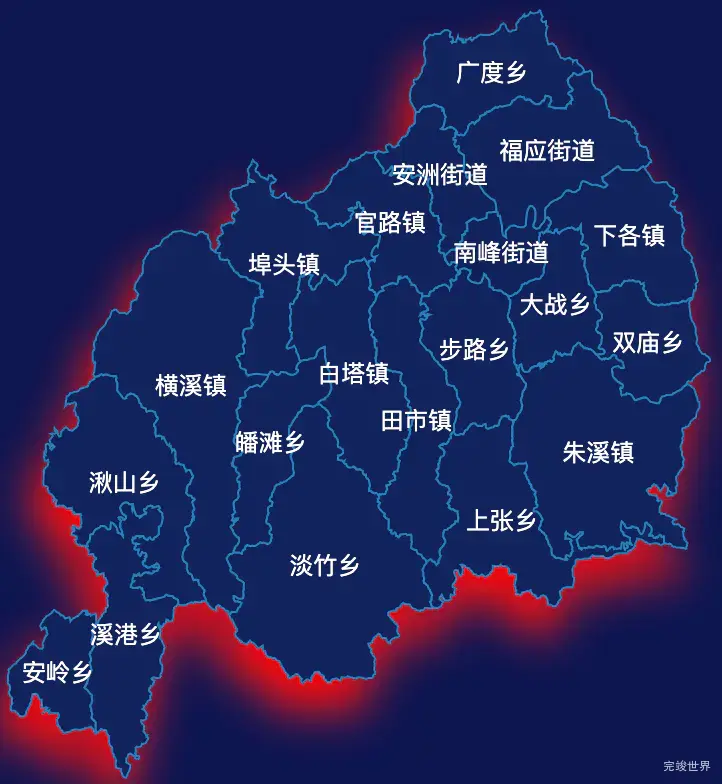 echarts台州市仙居县geoJson地图阴影