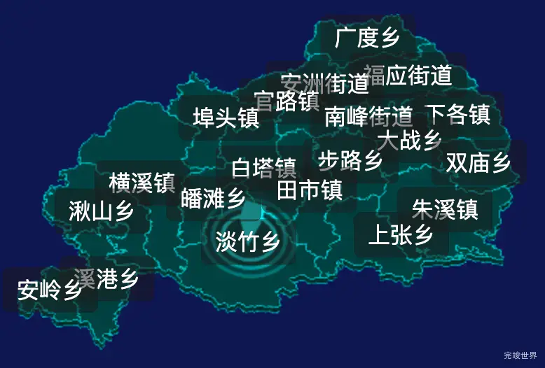 threejs台州市仙居县geoJson地图3d地图CSS2D外加旋转棱锥