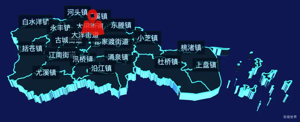 echarts台州市临海市geoJson地图3d地图