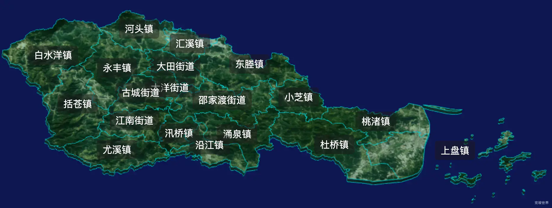 threejs台州市临海市geoJson地图3d地图自定义贴图加CSS2D标签