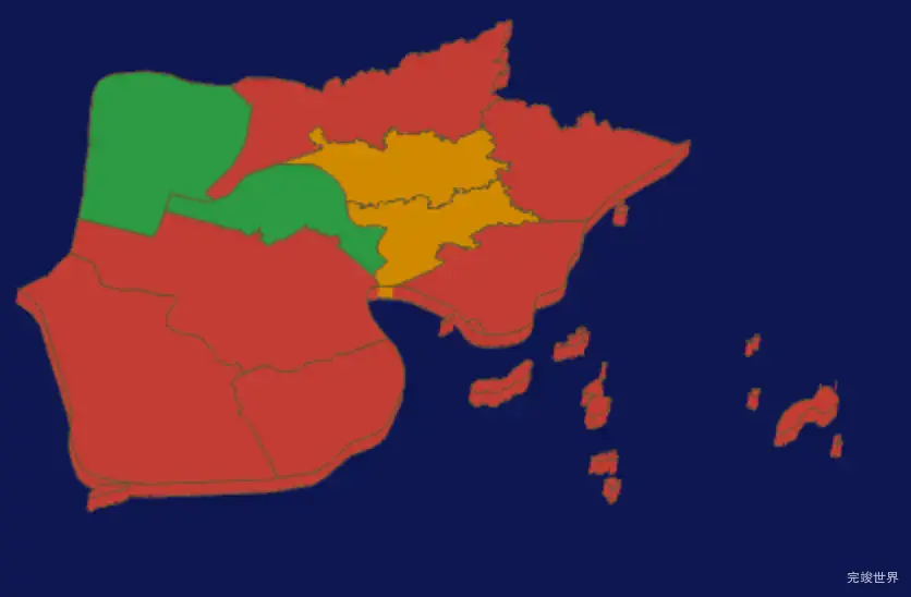 threejs台州市玉环市geoJson地图3d地图指定区域闪烁