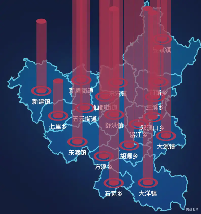 echarts丽水市缙云县geoJson地图添加柱状图