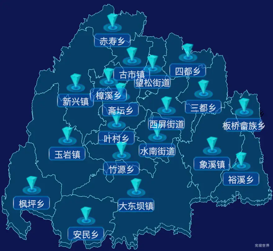 echarts丽水市松阳县geoJson地图点击跳转到指定页面