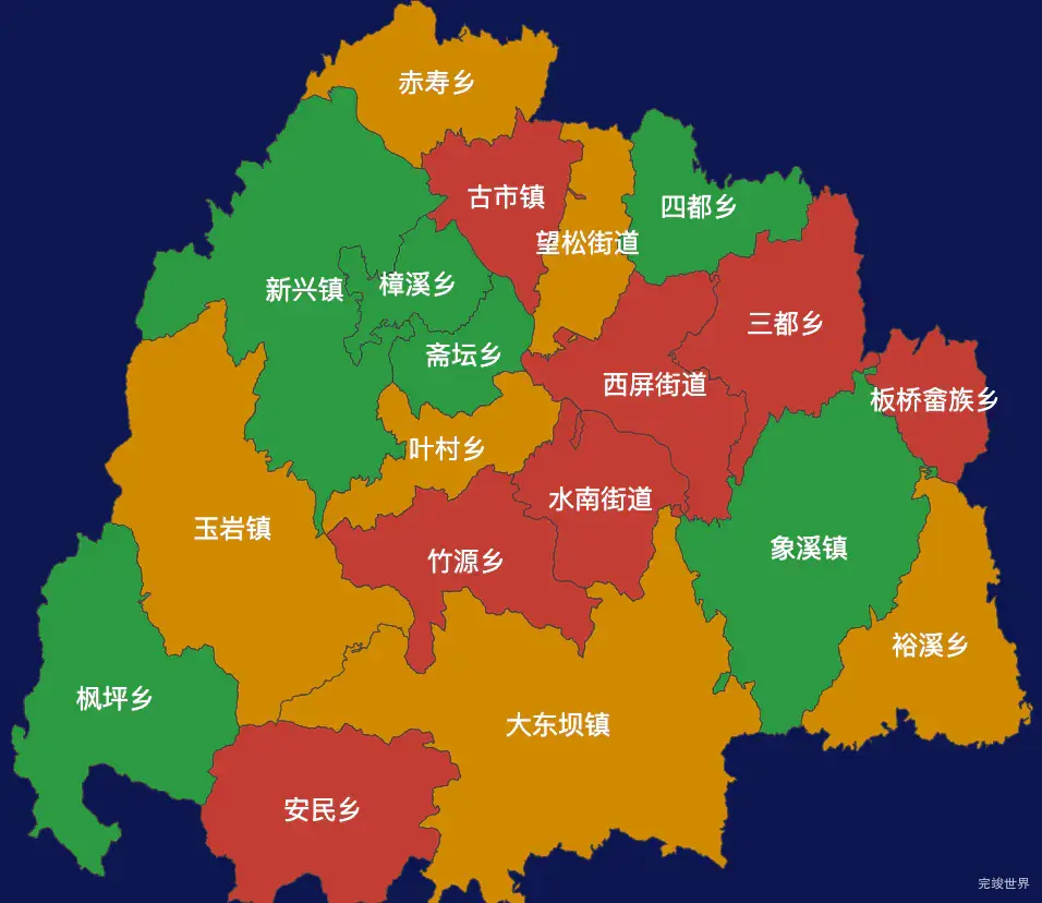 echarts丽水市松阳县geoJson地图定义颜色