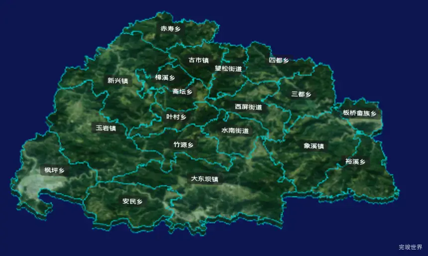 threejs丽水市松阳县geoJson地图3d地图自定义贴图加CSS3D标签