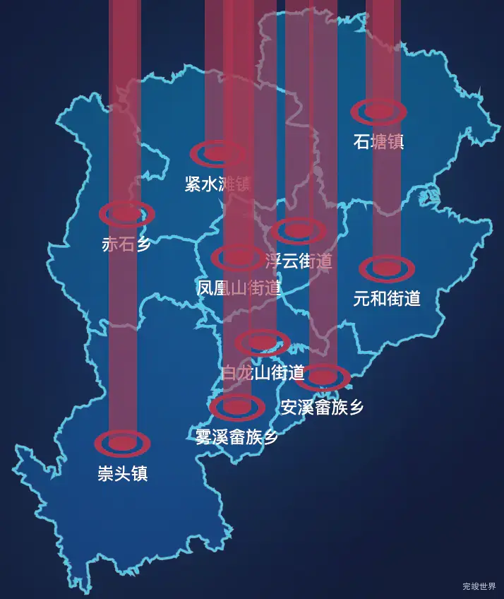 echarts丽水市云和县geoJson地图添加柱状图