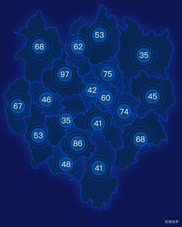 echarts丽水市龙泉市geoJson地图圆形波纹状气泡图