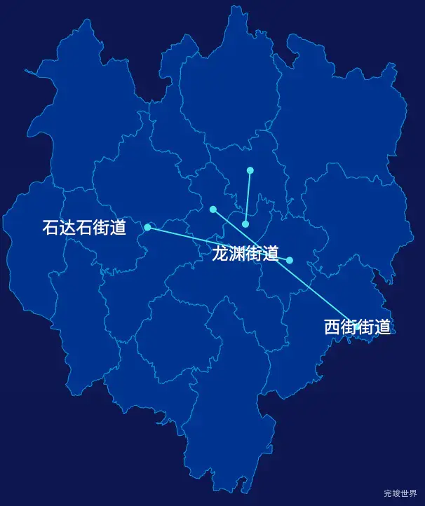 echarts丽水市龙泉市geoJson地图自定义引导线