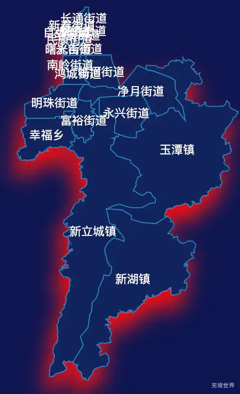 echarts长春市南关区geoJson地图阴影