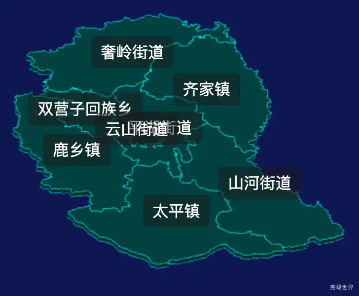 threejs长春市双阳区geoJson地图3d地图