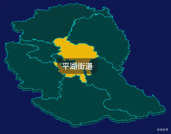 threejs长春市双阳区geoJson地图3d地图鼠标移入显示标签并高亮