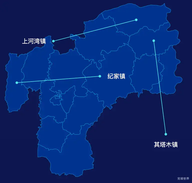 echarts长春市九台区geoJson地图自定义引导线