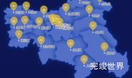 echarts吉林市舒兰市geoJson地图水滴状气泡图实例