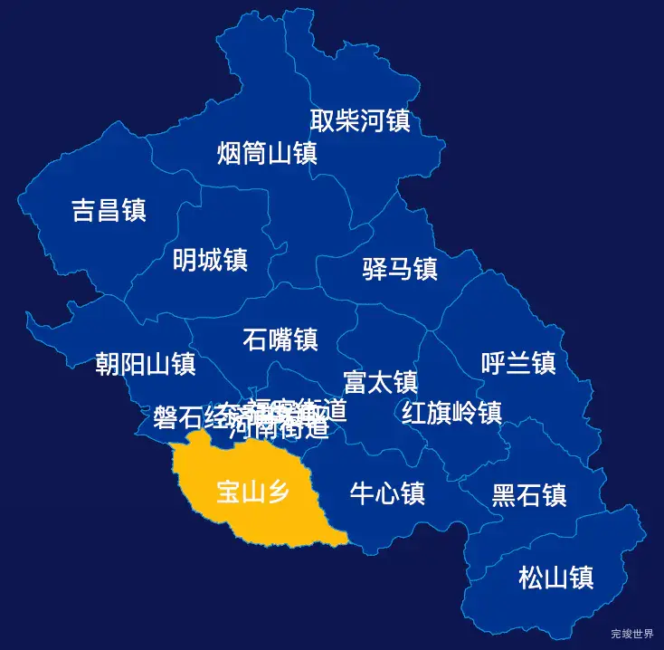 echarts吉林市磐石市geoJson地图指定区域高亮