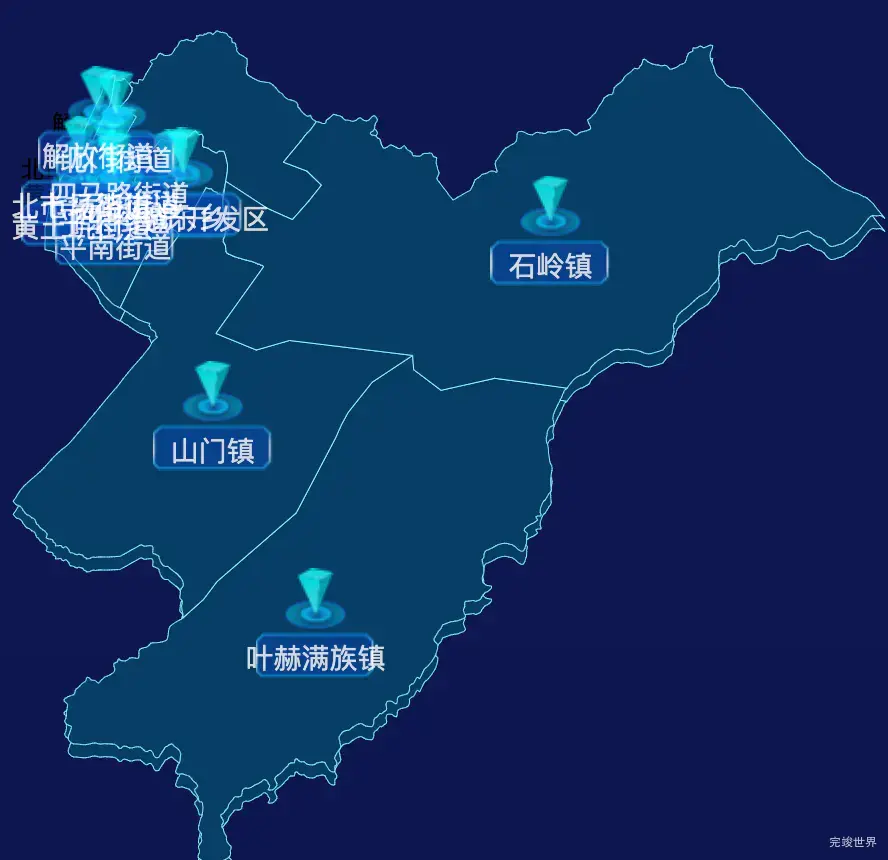 echarts四平市铁东区geoJson地图点击跳转到指定页面