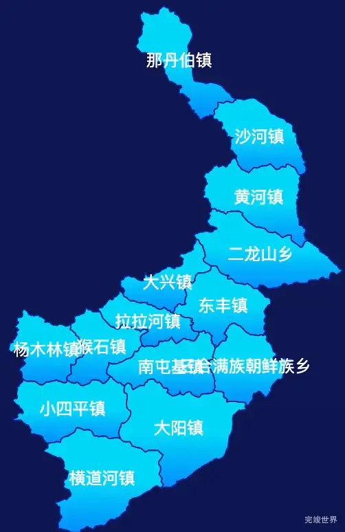 echarts辽源市东丰县geoJson地图局部颜色渐变