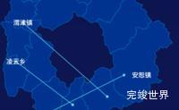 echarts辽源市东辽县geoJson地图自定义引导线代码演示