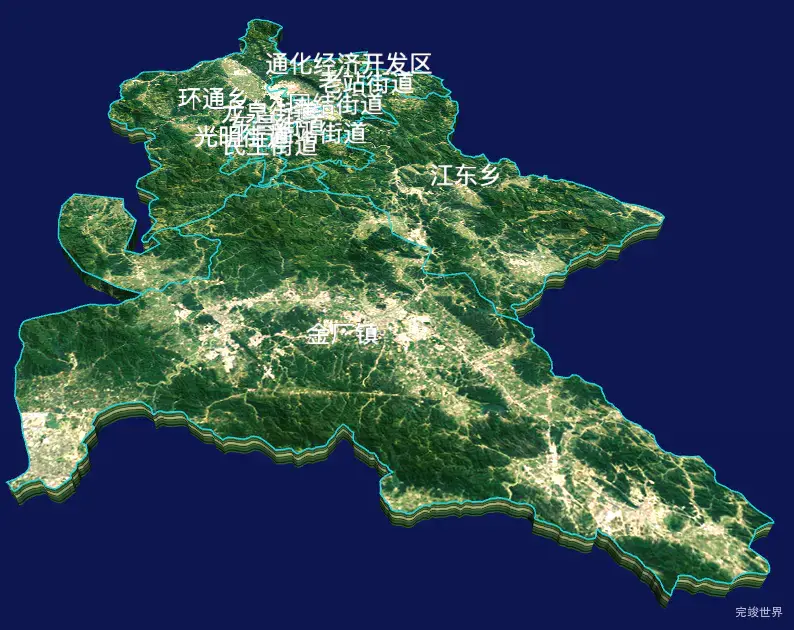 echarts通化市东昌区geoJson地图3d地图自定义贴图-绿色地面