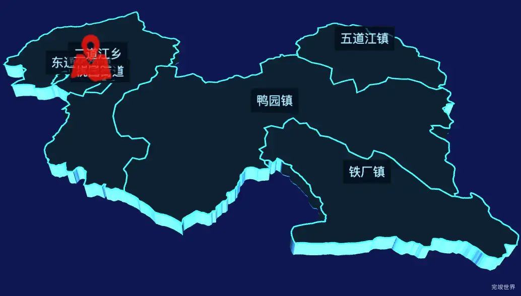 echarts通化市二道江区geoJson地图3d地图自定义图标