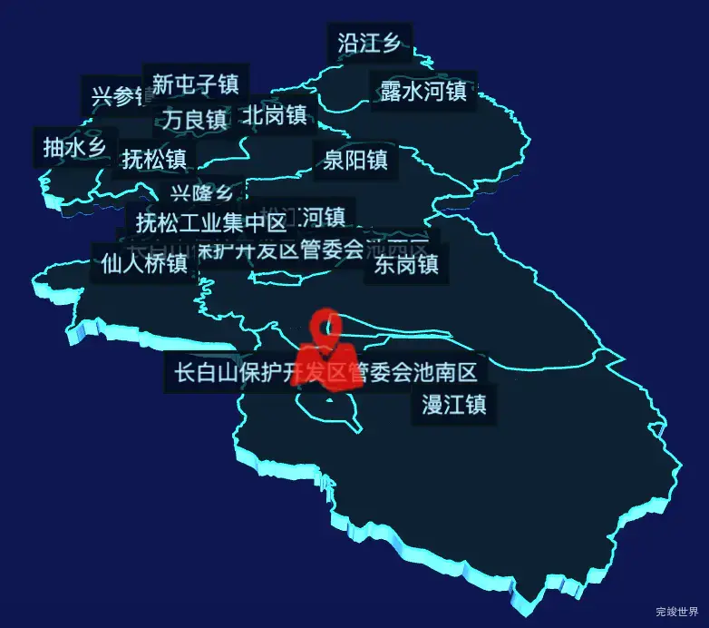 echarts白山市抚松县geoJson地图3d地图自定义图标