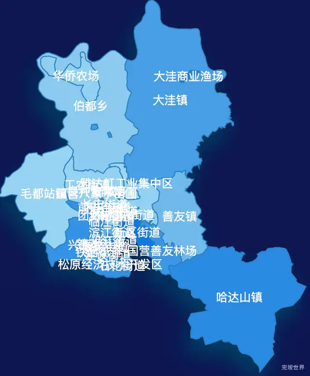 echarts松原市宁江区geoJson地图 tooltip轮播