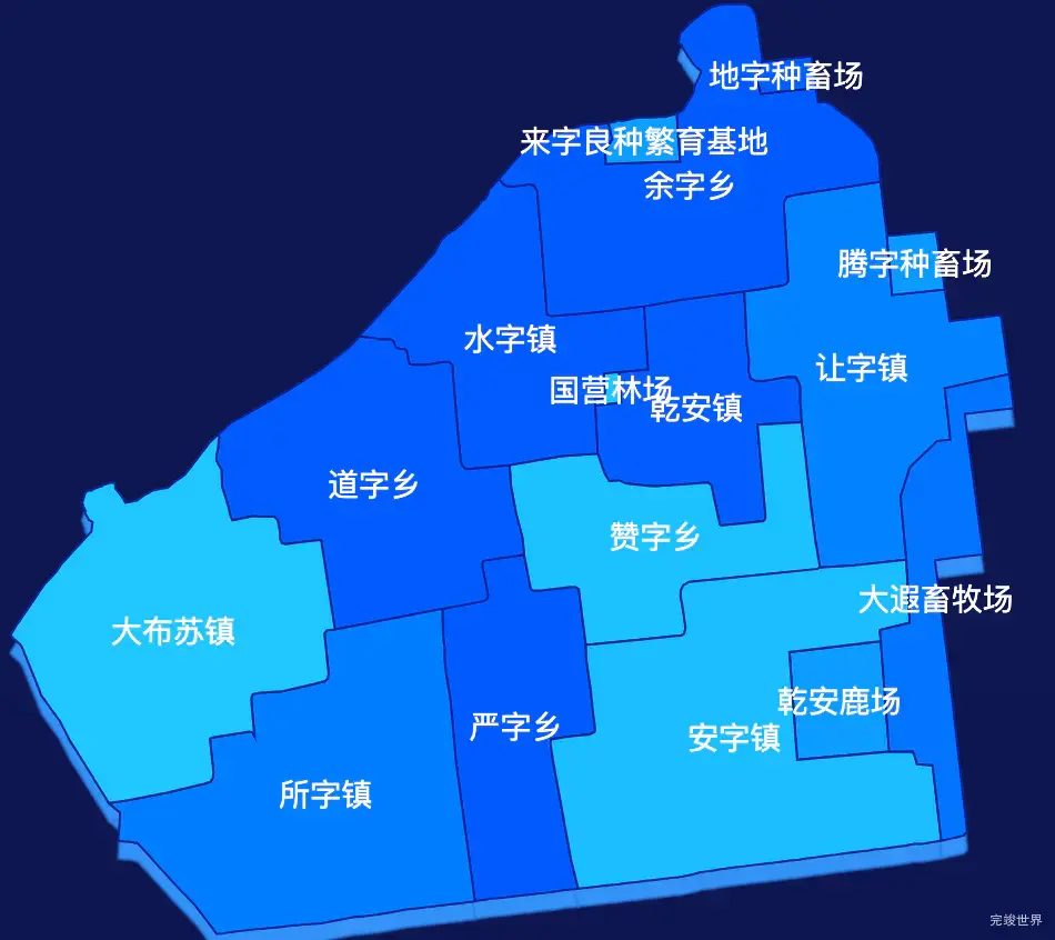 echarts松原市乾安县geoJson地图 visualMap控制地图颜色