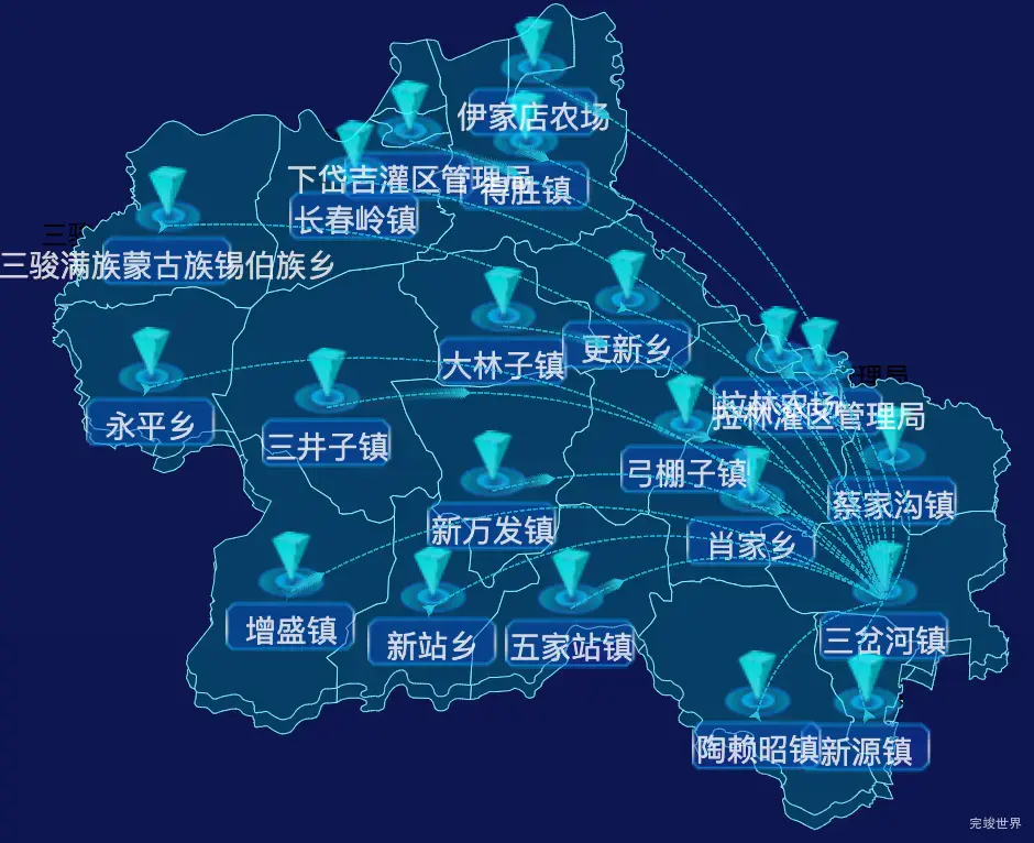 echarts松原市扶余市geoJson地图label样式自定义