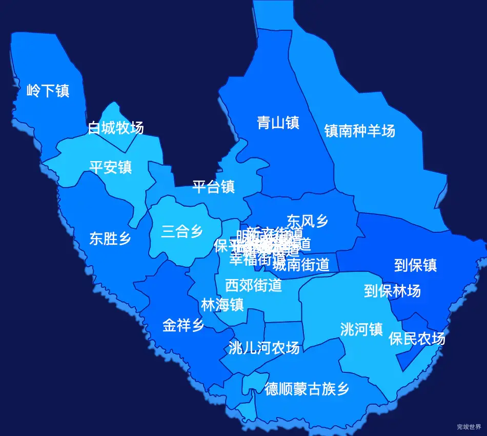 echarts白城市洮北区geoJson地图 visualMap控制地图颜色