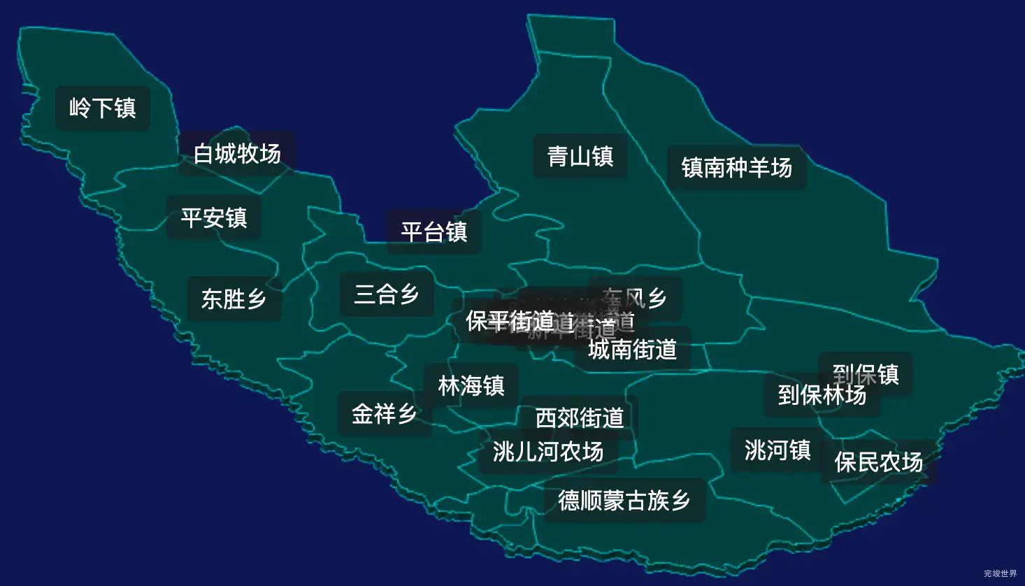  threejs白城市洮北区geoJson地图3d地图