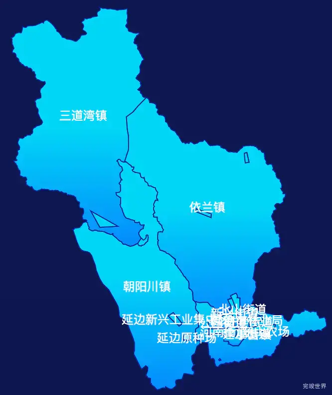  echarts延边朝鲜族自治州延吉市geoJson地图局部颜色渐变