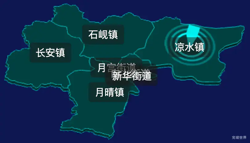 threejs延边朝鲜族自治州图们市geoJson地图3d地图CSS2D外加旋转棱锥