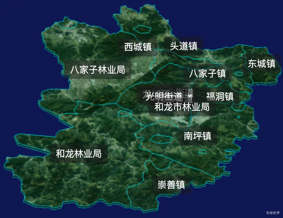 threejs延边朝鲜族自治州和龙市geoJson地图3d地图自定义贴图加CSS2D标签