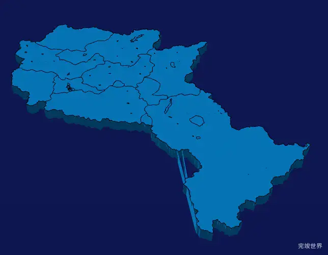 echarts延边朝鲜族自治州汪清县geoJson地图3d地图实例旋转动画