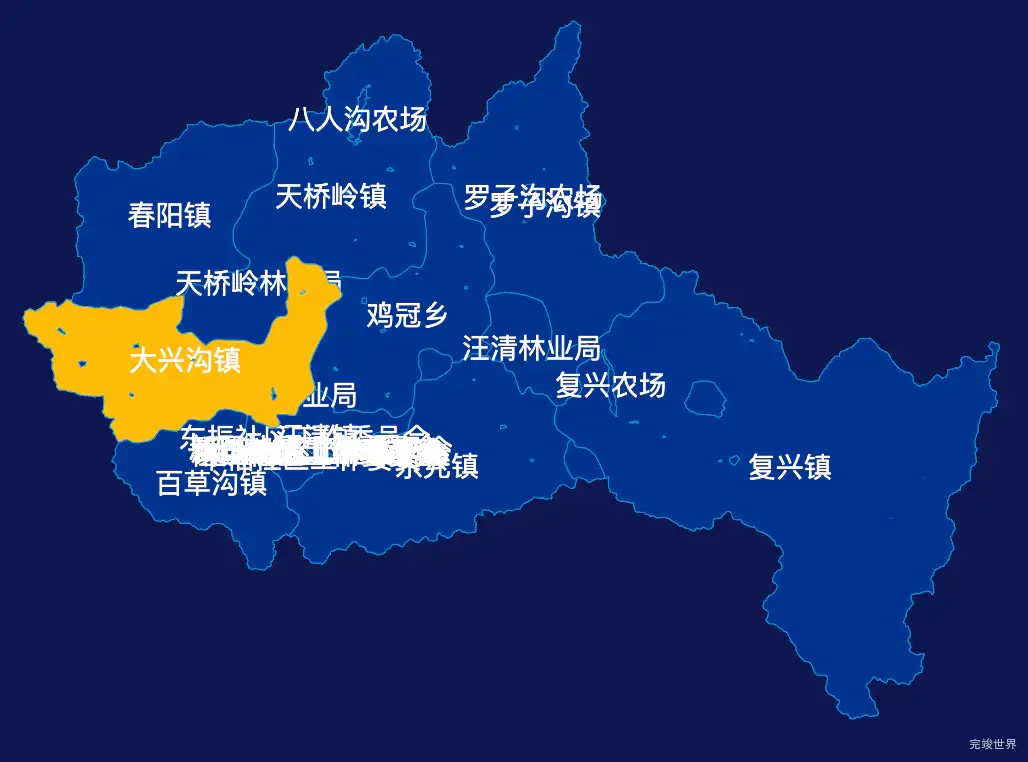 echarts延边朝鲜族自治州汪清县geoJson地图指定区域高亮