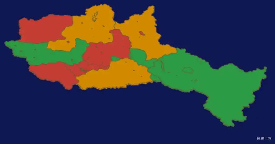 threejs延边朝鲜族自治州汪清县geoJson地图3d地图CSS3D标签