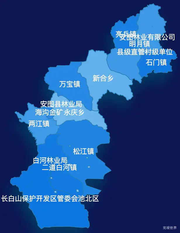 echarts延边朝鲜族自治州安图县geoJson地图 tooltip轮播