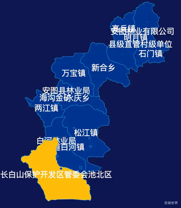 echarts延边朝鲜族自治州安图县geoJson地图指定区域高亮