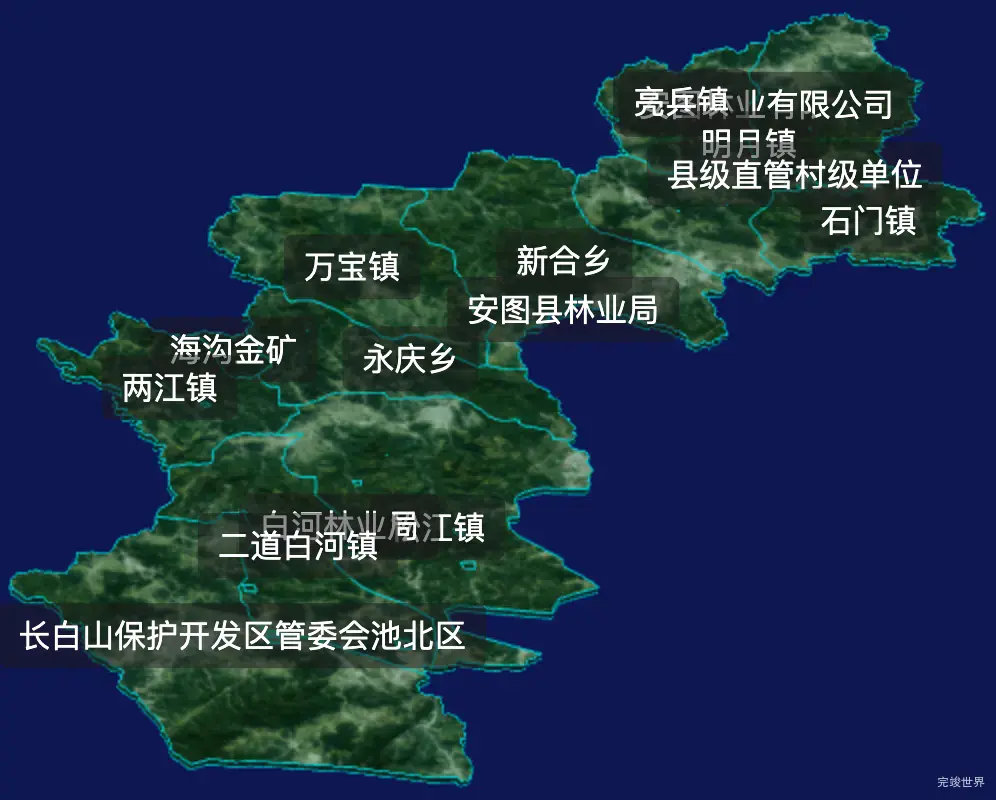 threejs延边朝鲜族自治州安图县geoJson地图3d地图