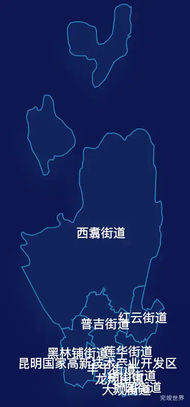 echarts昆明市五华区geoJson地图点击弹出自定义弹窗