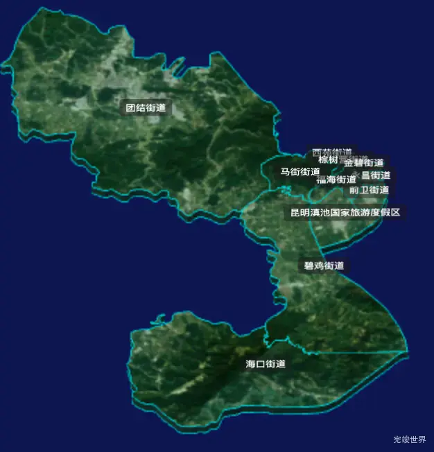 threejs昆明市西山区geoJson地图3d地图CSS3D标签